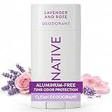 Native Deodorant Contains Naturally Derived Ingredients, 72 Hour Odor Control, Deodorant for Women and Men, Aluminum Free, Lavender & Rose 2.65oz