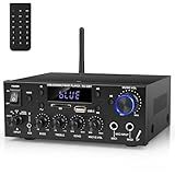 Romicta Stereo Audio Amplifier, 2 Channel 500W Bluetooth 5.0 Home Theater Power Amplifier with FM, Echo, AUX, USB, SD, MIC Inputs, HiFi AMP for Passive Speakers and Active subwoofer