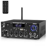 Romicta Stereo Audio Amplifier, 2 Channel 500W Bluetooth 5.0 Home Audio Stereo Receiver with FM, Echo, AUX, USB, SD, MIC Inputs, Power Amplifier for Passive Speakers and Active subwoofer