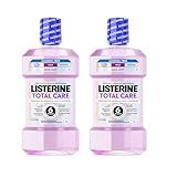 Listerine Mouthwash Total Care Mild Mint Anticavity Treatment for Adults Kills 99.9% of Bad Breath Germs No Burn Alcohol Free Fluoride Mouthwash, 2 Pack of 33.8 fl oz/1 L