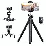 Lamicall Tripod for iPhone with Silicone Legs - [8-Strand Aluminum Core] Flexible Camera Tripod with Wireless Remote, Heavy-Duty Phone Stand Cold Shoe for iPhone Pocket 3/4 Samsung GoPro DSLR Camera