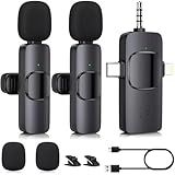 Aolemoa Wireless Microphone for iPhone, Camera, USB-C Mini Microphone 3 in 1, Professional Mini Mic with Noise Reduction, Lavalier, Lapel Mic for Video/Vlog/TikTok/YouTube