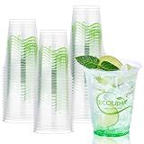 ECOLipak 100 Count 12oz Clear Disposable Compostable Plastic Cups for Party