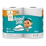 Angel Soft Toilet Paper, 4 Mega Rolls = 16 Regular Rolls, Soft and Strong Toilet Tissue