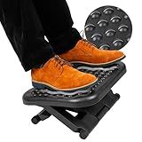Mind Reader Foot Rest, Under Desk at Work, Ergonomic, Height Adjustable, Office, Plastic, 18" L x 13.5" W x 6.5" H, Black