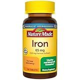 Nature Made Iron 65 mg (325 mg Ferrous Sulfate) Tablets, Iron Supplements, Dietary Supplement for Red Blood Cell Support, 180 Tablets, 180 Day Supply