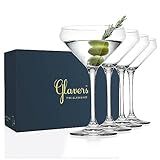 Glaver's Martini Glasses Set of 4 Cocktail Glasses, 10.5 Ounce Stemmed Margarita Glasses, for Bar, Martinis, Cosmopolitan, Gimlet, Elegant Packaging