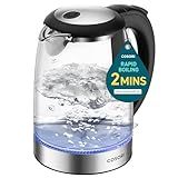 Cosori Electric Kettle, No Plastic Filter & Spout, Stainless Steel Inner Lid, Tea Kettle & Hot Water Boiler For Coffee & Tea, Water Heater & Teapot, Automatic Shut Off, Black, 1.7L/1500W