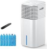 24" Windowless Portable Air Conditioner, 3-IN-1 Portable AC Unit with Remote, 15H Timer & 120°Oscillation, 2-Gal Tank, 3 Modes & 3 Speeds, Ultra-Quiet Ventless Swamp Cooler for Home Office, White