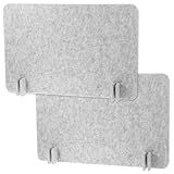 AOZUO 2 Pcs Acoustic Desk Divider Desk Partition, 24" x 18" Freestanding Desk Privacy Panel Lightweight Soundproof Partition with Support Feet for Office Home Use (Silver Gray)