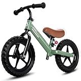 KRIDDO Toddler Balance Bike 2 Year Old, Kids Balance Bike for 2-5 Years Old, Dual Bearing for Smoother Riding, Adorable Plate, Adjustable Seat and Handlebar, Toddler Bike Gifts Age 2-3, Green