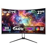 KTC H27S5C 27" Curved Gaming Monitor, 1440P QHD 144Hz 120Hz Monitor, 1500R HVA Panel, HDR400, Adaptive Sync, 400nits, HDMI 2.0 x2, DP 1.4, VESA 100x100 PC Monitor