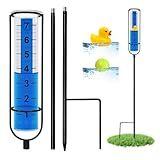 Cracrab Rain Gauge Outdoor for Yard, Heavy Duty Rain Guage Gage Freeze Proof Best Rated, Large Plastic Water Gauge with Floating Duck and Ball, Playful & Accurate