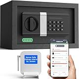 FORFEND Smart Home Safes | WiFi Safe Box App Unlock/Alarm | Voice Command, Kidnap SOS Alarm, Tamper Detect, Frozen Mode| Money Security Lockbox History Track | Caja Fuerte Anti-Pry Remote Live Monitor