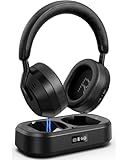 Wireless Headphones for TV with LED Display, TV Headphones Wireless for Seniors with Transmitter Charging Base, No Audio Delay Bluetooth V5.3, Plug and Play, Gift for Seniors/Hearing Impaired (Black)