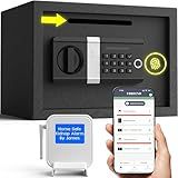 FORFEND Smart Money Safe App Alarm | Kidnap Alarm, Tamper Proof, Voice Command Depository Drop Safe Box Anti-Pry| Multi-User Cash Safe for Home Office
