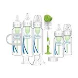 Dr. Brown's Natural Flow Anti-Colic Options + Narrow Bottle to Sippy Gift Set with Soft Silicone Sippy Spout, Removable Silicone Handles, Travel Cap and Bottle Brush