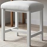 KAI-ROAD Small Vanity Stool, Cute Vanity Stools with Cushion, White Makeup Vanity Chair for Small Spaces, Living Room, Bedroom, Bathroom, Entryway, Ottoman Foot Rest for Couch Sillas Modern