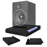 MABOZOO Speaker Isolation Pads, Foam Studio Monitor Isolation Pads for 8-10 Inch Monitors, Acoustic Noise Reduction Riser Platform for Studio Monitor, Subwoofer, Loudspeaker, 16.5"x15"x2.5", Black