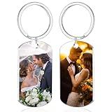 XINYIMAI Custom Keychain, Personalized Keychain with Photo Text, Customized Double-sided Photo Gift for Boyfriend Family