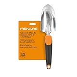 Fiskars Trowel, Heavy Duty Gardening Hand Tool with Hang Hole, For Digging and Planting, Rust Resistant Cast Aluminum, Ergonomic Handle and Comfort Grip, Gardening Tools for Yard