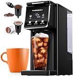 K Cup Coffee Maker With Bold Setting, Single Serve Hot & Iced Coffee Maker for K-Cup and Grounds, 52 Oz Removable Water Tank, 6 to 14oz Brew Size, Pod Coffee Machine With Reusable Filter,(Black)