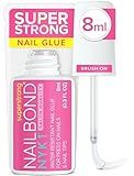 Super Strong Nail Glue for Press On Nails, Nail Tips & Acrylic Nails (8ml) NYK1 NailBond Brush On Glue for Press Ons, Tips & Acrylics - Long Lasting, Maximum Strength, Mess-Free Application