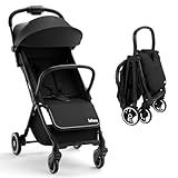 INFANS Ultra-Compact Fold Airplane Ready Travel Stroller, One-Hand Gravity Fold Near Flat Recline Seat, Foldable Toddler Stroller for Infant 0-36 Month