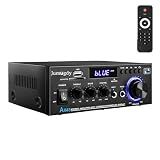 Jumugdy AK45 Pro Home Stereo Audio Receivers & Amplifier,800W 2 Channel Wireless Bluetooth 5.0 Power Amplifier System, FM Radio, USB, SD Card, with Remote Control Home Theater Audio Stereo System