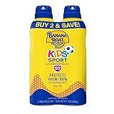 Banana Boat Sport Kids Sunscreen Spray SPF 50, Twin Pack | Spray Sunscreen for Kids, Childrens Sunblock SPF 50, Oxybenzone-Free, 6oz each