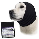 Happy Hoodie The Original Dog & Cat Calming Band - American Brand - Anxiety Relief/Noise Protection - Grooming - Thunder - Fireworks (Large, Black) - Since 2008