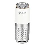 Aucleia Mini Portable Air Purifier with True H13 HEPA Filter, Car Air Purifier for Travel and Office to Remove Pet Hair and Odor Smoke Dust and Pollen, Aromatherapy Function White Gray