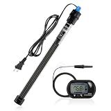 DaToo 500W Aquarium Heater Submersible 500Watt Fish Tank Heater Adjustable Thermostat with 2 Suction Cups and A Free Digital Thermometer for Marine Saltwater and Freshwater