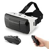 VR Headset for Smartphones with Bluetooth Controller, Ultra-Wide Viewing Angle, Good Heat Dissipation, 4.7-6.53 Inch Smartphone, VR Glasses for TV, Movies, Video Games(Color:Black)