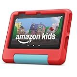Amazon Fire 7 Kids tablet (newest model) ages 3-7. Top-selling 7" kids tablet on Amazon. Includes ad-free and exclusive content, easy parental controls, 10-hr battery, 16 GB, Red