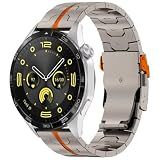 synsing Titanium Watch Metal Strap Compatible with Huawei Watch GT6/GT6 Pro/GT5 46mm, 22mm Metal Band for Huawei GT4/3 46mm/ 3 Pro 46mm,GT 2e/Active/Classic/2 Pro/46mm/Sport/Elegant