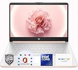 HP 14″Rose Gold Lightweight Laptop, with Office 365 & Copilot AI, Intel Processor, 4GB RAM Memory, 64GB SSD + 1TB Cloud Storage