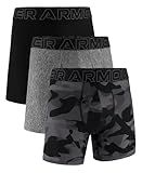 Under Armour 3-Pack Performance Tech Solid 6" Boxer Briefs Black LG
