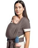 Yolay Baby Wrap Carrier Easy to Wear Soft Baby Carrier Sling Hands Free Adjustable Baby Carrier for Newborn to Toddler Upto 50 lbs, Mud Grey