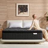 Curelia Queen Mattress, 12 Inch Hybrid Queen Size Mattress with Pocketed Springs and Comfort Foam, Pillow Top Mattress in a Box, Motion Isolation, Pressure Relief, Medium Firm Feel, CertiPUR-US