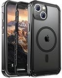 jaroco Magnetic for iPhone 14 Case, [Compatible with MagSafe][Military Grade Drop Protection][Heavy Duty Protection][Non-Slip][Shockproof] 2-Layer Durable Bumper Phone Case 6.1''-Black