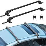 TeqHome Universal Roof Rack Cross Bars, 43-inch Aluminum Lockable Car Top Crossbars with Anti-Theft Lock, Adjustable Window Frame for Bare Roof Kayak Bike Rooftop Cargo Carrier Luggage 165 LBS Load