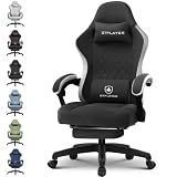 GTPLAYER Gaming Chair, Computer Office Chair with Pocket Spring Cushion, Linkage Armrests and Footrest, High Back Ergonomic Computer Chair with Lumbar Support Task Chair with Footrest(Black)