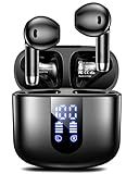 Haqquio Wireless Earbuds, Earbuds Wireless Bluetooth with Deep Bass Stereo, 48H Playback Ear Buds with LED Power Display, Lightweight, IPX7, Wireless Headphones with Mic for iPhone/Android/iPad