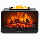 MeplLivs Dynamics Flame Fireplace Electric Wax Melt Warmer PTC Heating Plate Monochromatic Wax Burner Fragrance Wax Warmer for Home Office Gifts & Decor(Black)