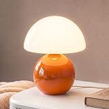 Dawnwake Mushroom Lamp Table Lamp for Bedroom-Small Desk Table Lamps,Orange