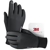 Deemii Winter Gloves Men Women Made with 3M Thinsulate, Lightweight Thermal Warm Gloves for Cold Weather with Touch Screen Fingers, Water Resistant Running Gloves for Cycling, Hiking, Driving