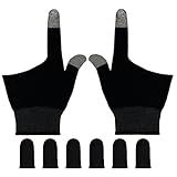 Rakizbe Gaming Gloves for Sweaty Hands, Ultra-Thin Breathable Touchscreen Game Gloves with Thumb Finger Sleeves for iPad Tablet/Mobile Phone