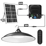 Solar Shed Lights Indoor Outdoor, 3200LM Motion Sensor Pendant Light Daytime Available with Remote & Button Control, IP65 Waterproof 4 Lighting Modes for Barn Garage Gazebo Chicken Coop Shop - 1 Pack