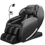 Real Relax 2025 Massage Chair Full Body, Zero Gravity SL-Track Shiatsu Massage Recliner with Heat, APP Control, Child Lock, Body Scan Bluetooth Foot Roller, Favor 06, All Black